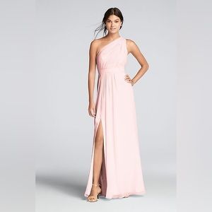 NWT Petal Pink Chiffon One Shoulder Dress | Size: 12 | Color: Petal  🌸